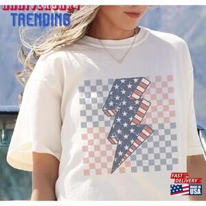 Trendy 4Th Of July Shirt Lightening Bolt Tee Unisex